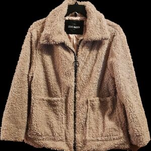 Steve Madden Women's Beige Sherpa Jacket size large NWT